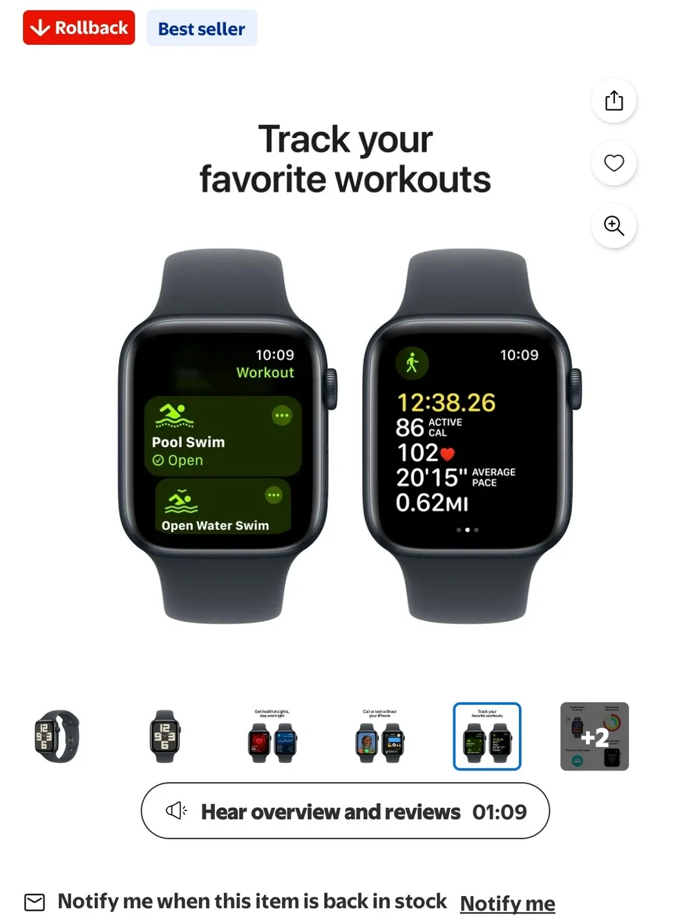 Apple Watch SE in Midnight with Midnight Sport Band